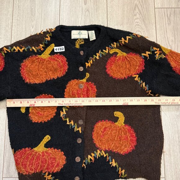 Design Options Philip & Jane Gordon Fall Pumpkin Button Down Cardigan Sweater - Picture 7 of 9